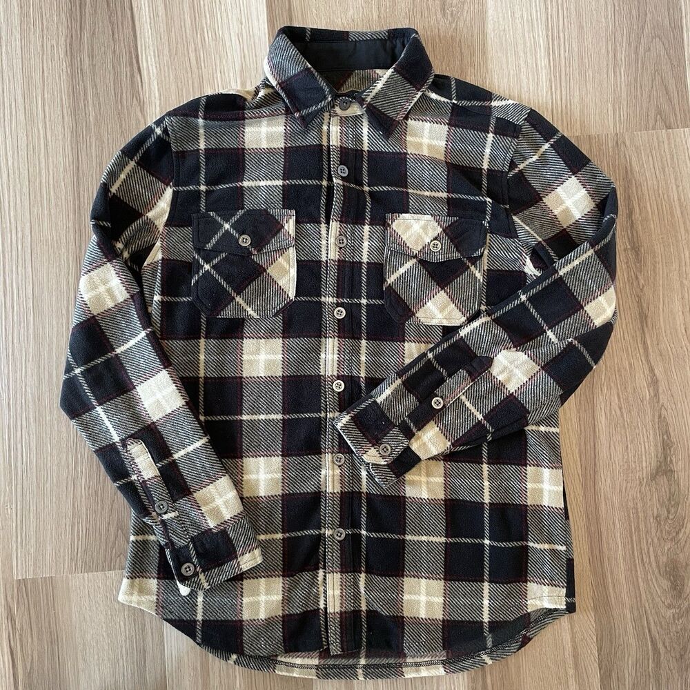 Freedom Foundry Mens M Grizzly Flex Fleece Shirt Plaid Flannel Cabin Grunge PNW